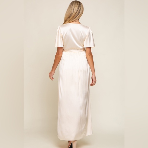 Pinkblush satin faux wrap maxi dress nwot - Picture 3 of 5